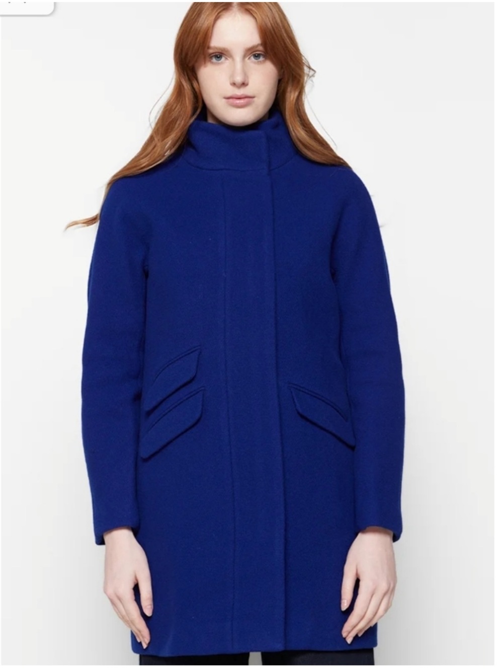 J. Crew Cocoon Coat in Italian Stadium-Cloth Wool Royal Blue Size 6 Tall Fall